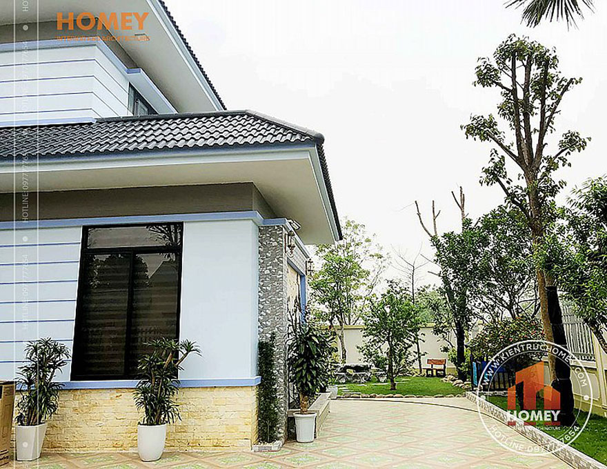 sân vườn biệt thự 2 tầng mái Thái