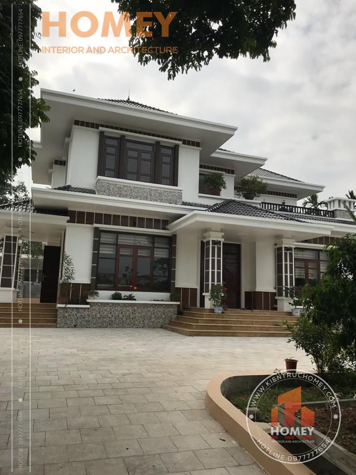 Thực tế biệt thự đẹp mái Thái 2 tầng