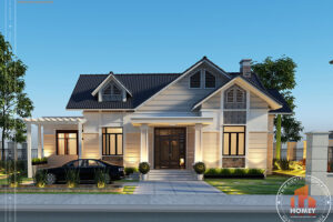 Biệt thự 1 tầng hiện đại mặt đứng