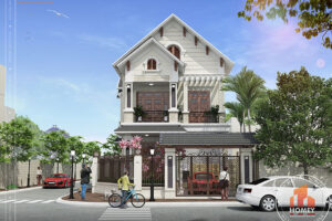 Biệt thự 2 tầng hiện đại mặt đứng