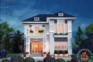 Biệt thự 2 tầng hiện đại mặt đứng