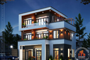 Biệt thự 3 tầng hiện đại phối cảnh