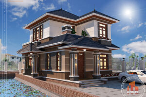 Biệt thự 2 tầng hiện đại phối cảnh