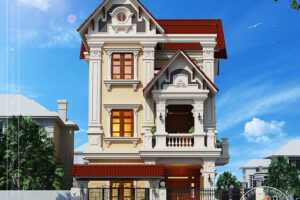 Biệt thự 3 tầng tân cổ điển mặt đứng