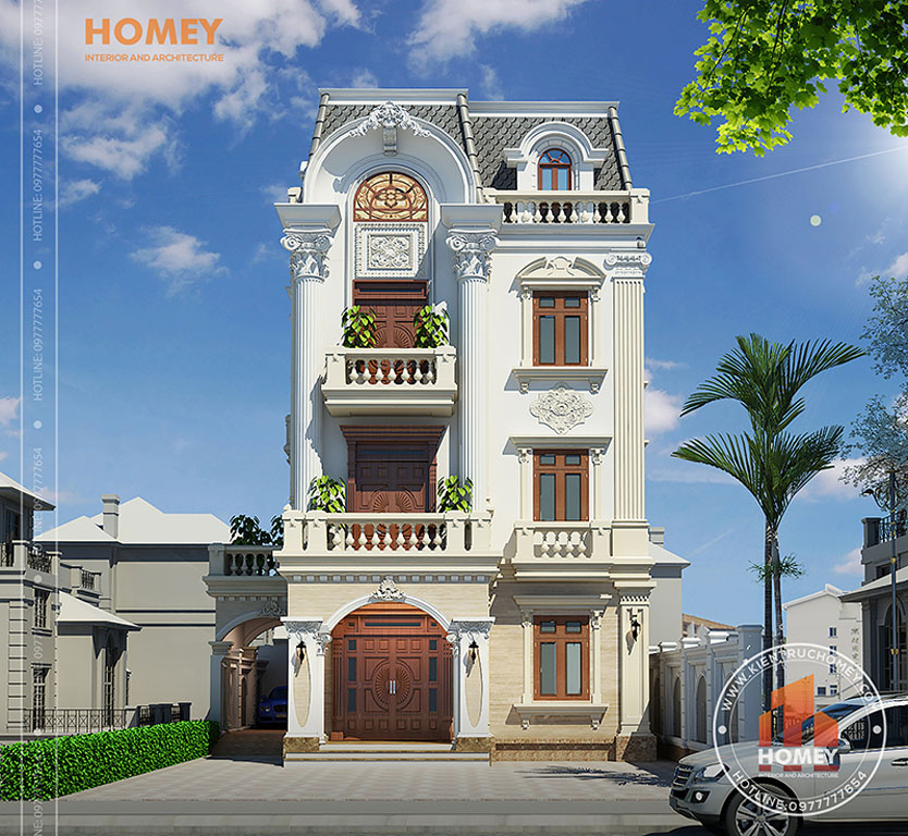 Biệt thự 3 tầng tân cổ điển mặt đứng