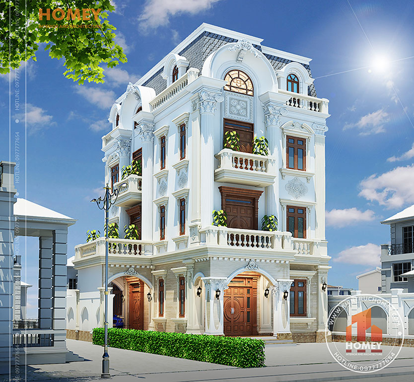 Biệt thự 3 tầng tân cổ điển phối cảnh 1