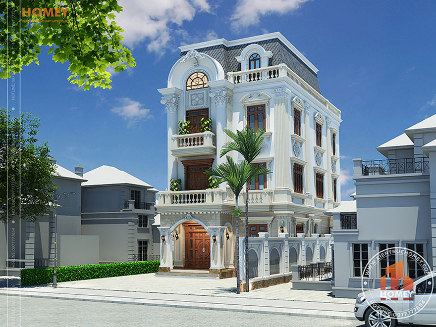 Biệt thự 3 tầng tân cổ điển phối cảnh 2