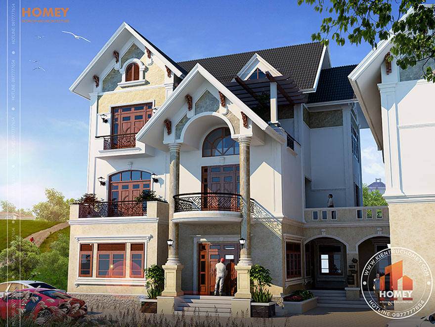 Biệt thự 3 tầng hiện đại phối cảnh 1