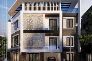 Nhà lô góc 2 mặt tiền 4 tầng - Hải Dương - phối cảnh