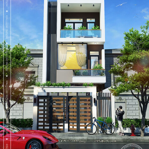 Phối cảnh nhà phố 3 tầng hiện đại