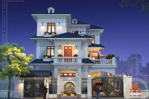 Phối cảnh biệt thự 3 tầng mái Thái tân cổ điển