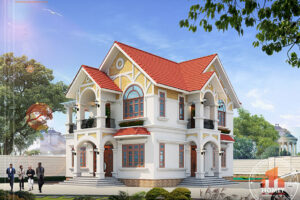 Phối cảnh biệt thự tân cổ điển 2 tầng