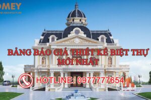 slide Bảng báo giá thiết kế biệt thự tổng hợp mới nhất năm 2019