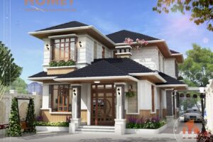 biệt thự 2 tầng mái thái 8m măt tiền