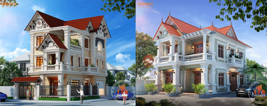 Thiết kế biệt thự kiểu Pháp với Homey
