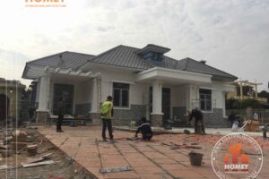 thi công thực tế biệt thự vườn 1 tầng