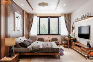 Lô phố nội thất phòng ngủ master hiện đại-mặt bên