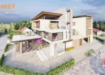 Tham khảo mẫu thiết kế biệt thự vườn 3 tầng mái chéo hiện đại trẻ trung Tham khảo mẫu thiết kế biệt thự vườn 3 tầng mái chéo hiện đại trẻ trung