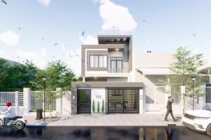 nhà phố 2 tầng mặt tiền 6,5m hiện đại chi phí 900 triệu