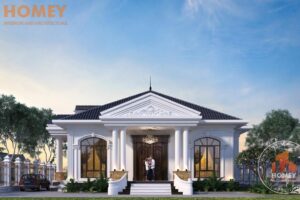 biệt thự 1 tầng mái chéo 120 m2