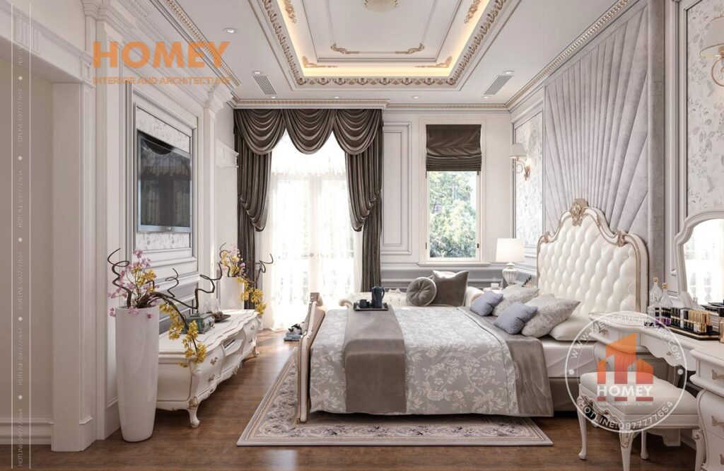 nội thất phòng ngủ tân cổ điển sang trọng đẹp