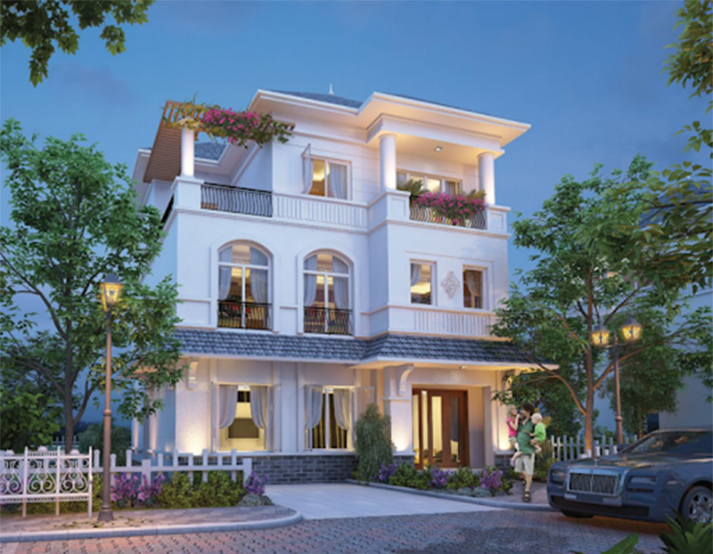 15. Thiết kế biệt thự kiến trúc đông dương 3 tầng