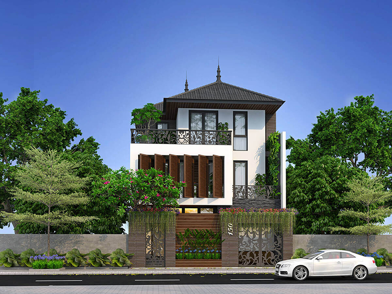 Mẫu biệt thự phố mang phong cách kiến trúc Đông Dương độc đáo